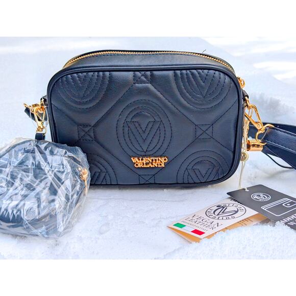 New Valentino Orlandi Vegan Leather Crossbody Bag & Wallet Set | NWT | MSRP $310 - Picture 1 of 12